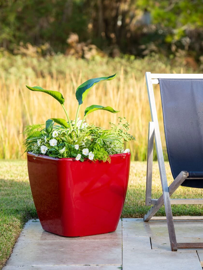 Viva Square Self-Watering Rolling Planter, 20" Diameter, Set Of 2 5 Viva Square Self-Watering Rolling Planter, 20" Diameter, Set Of 2 - Image 3