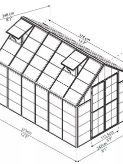 Canopia® By Palram Harmony™ Snap & Grow Greenhouse, 8' -Garden Tools Store 8591044 05V jpg
