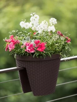 Weave Round Railing Planter, 11" 9 Weave Round Railing Planter, 11" -Garden Tools Store 8598370 8584 tif