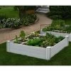 Raised Garden Bed With Grow Grid, 4' X 4' -Garden Tools Store 8599291 01V vita raised garden bed with grow grid 4 ft by 4 ft white