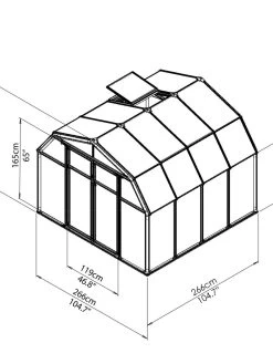 Canopia® By Palram Hobby Gardener Greenhouse, 8' -Garden Tools Store 8599331 11V tif