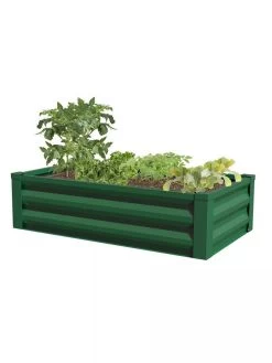 Powder-Coated Metal Raised Garden Bed, 24" X 48" 9 Powder-Coated Metal Raised Garden Bed, 24" X 48" -Garden Tools Store 8599393 02V powder coated metal raised garden bed 24x49 forest green