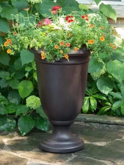 Ellington Self-Watering Urn Planter, 24" -Garden Tools Store 8600110 02V tif