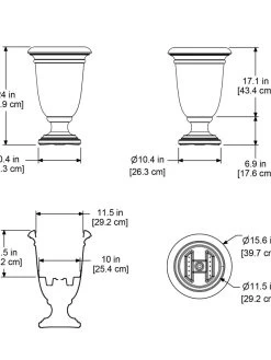 Ellington Self-Watering Urn Planter, 24" -Garden Tools Store 8600110 11V tif