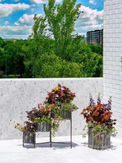 Galvanized Grow Bag Triple Planters With Stand -Garden Tools Store 8609180 0344 tif