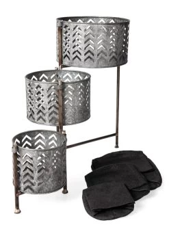 Galvanized Grow Bag Triple Planters With Stand -Garden Tools Store 8609180 4817 tif