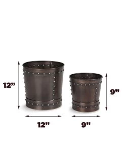 Riveted Planters, Set Of 2 -Garden Tools Store 8610032 03v