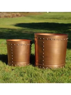 Riveted Planters, Set Of 2 -Garden Tools Store 8610081 03v