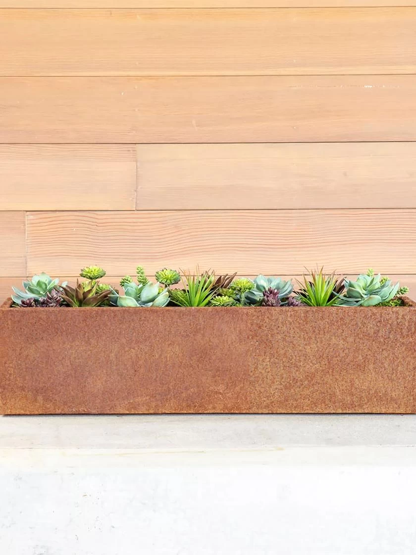 Veradek Metallic Series Corten Steel Window Box Planter, 36" 4 Veradek Metallic Series Corten Steel Window Box Planter, 36" - Image 2