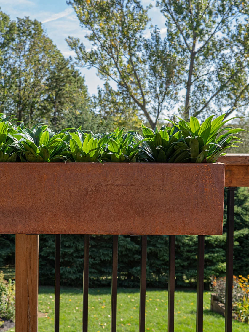 Veradek Metallic Series Corten Steel Railing Planters 3 Veradek Metallic Series Corten Steel Railing Planters