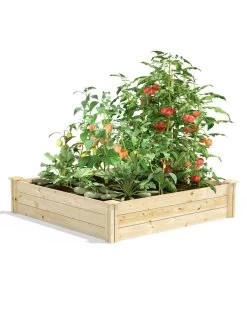 Pine Raised Garden Beds, 4'x4' -Garden Tools Store 8612250 02v