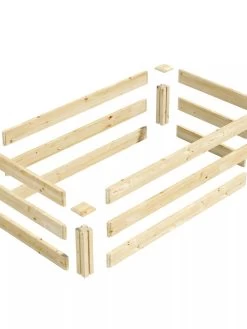 Pine Raised Garden Bed, 2'x4'x10.5" High -Garden Tools Store 8612256 01V jpg