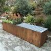 Nice Corten Trough Planters With Bench Top -Garden Tools Store 8612399 03v