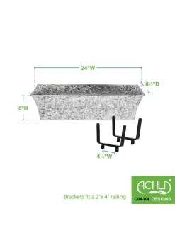 Achla Designs Handrail Flowerbox Bracket Kit For Rail -Garden Tools Store 8612883 02v