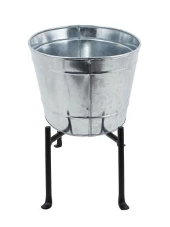 Achla Designs Mini Oval Galvanized Tub With Folding Stand -Garden Tools Store 8612906 05v