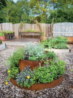 Birdies™ Corten Steel Round Raised Bed, Large, Low -Garden Tools Store 8613287 0013 birdies corten steel tiered round raised bed kit tall 1