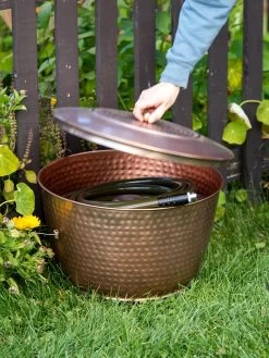 Hammered Copper Hose Pot With Lid 14 Hammered Copper Hose Pot With Lid -Garden Tools Store 8613311 0010