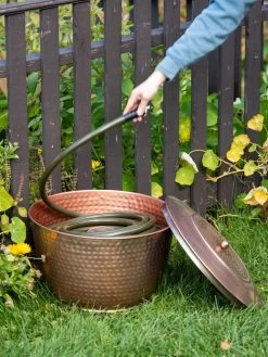 Hammered Copper Hose Pot With Lid 15 Hammered Copper Hose Pot With Lid -Garden Tools Store 8613311 0012