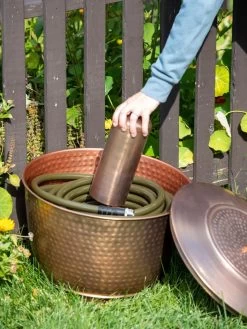 Hammered Copper Hose Pot With Lid 16 Hammered Copper Hose Pot With Lid -Garden Tools Store 8613311 0019