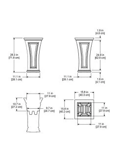 Cambridge Tall Planter, 28" Height 13 Cambridge Tall Planter, 28" Height -Garden Tools Store 8613524 04V 3 4