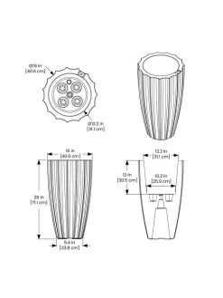 Sedona Tall Planter, 28" Height -Garden Tools Store 8613525 10V 3 4