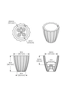 Sedona Round Planter, 18" Diameter -Garden Tools Store 8613526 07V 3 4