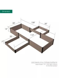Terraced Cross Garden Bed -Garden Tools Store 8614259 03V 3 4