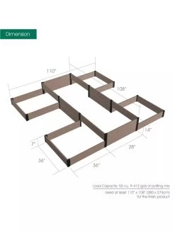 Terraced H-Shape Garden Bed -Garden Tools Store 8614260 03V 3 4